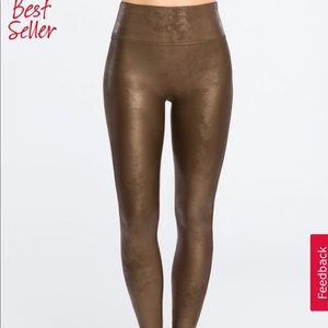 Spanx Bronze faux leather leggings
